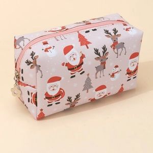 Pink Christmas Bag  - Pink Christmas Makeup Bag - Christmas Palette